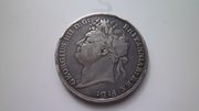 Серебряная монета 1 крона 1821 г.  Великобритания император Георг IIII