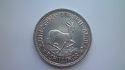 Серебряная монета 5 шиллингов 1950 г. ЮАР