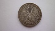 Серебряная монета 2 шиллинга 1940 г. Великобритания,  император Георг V