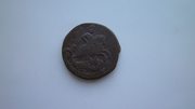 Медная монета 2 коп 1761 г. Елизавета Петровна
