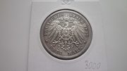 Юбилейная монета 3 марки 1913 2 Рейх,  Саксония,  Германия 1