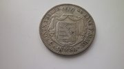 Серебряная монета 1/3 талера 1854 г. 2 Рейх,  Саксония.