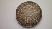 Серебряная монета 5 марок 1913 г. 2 Рейх,  Пруссия
