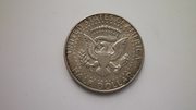 Серебряная монета 1/2 доллара 1968 г США.