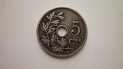 Монета 5 сантим 1910 года Бельгия.