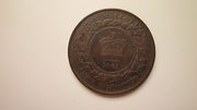 Редкая монета 1 цент 1861 г. Канада Нью Брунсвик.
