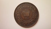 Редкая монета 1 цент 1861 г. Канада Новая Шотландия