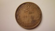 Не частая монета 2 шиллинга 1938 года Британская Западная Африка