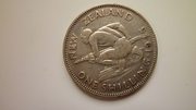 Серебряная монета 1 шиллинг 1946 года. Новая Зеландия.
