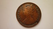 Не частая монета 1/4 анны 1877 года Британская Индия.