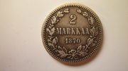 Монета 2 марккаа 1870 г. Александр II. царская Финляндия