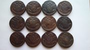 Медные монеты 5 коп.  Екатерины II