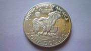 Серебряная монета 1 доллар 1972 года США. 