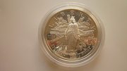 Серебряная монета 1 доллар 1989 года США. в банковской капсуле.