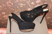 Шикарные Zara стильные вечерние босоножки/туфли 36 размер 12 см каблук